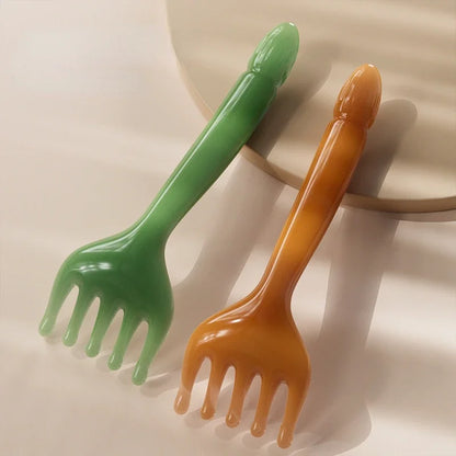 Resin Head Massager Scalp Gua Sha For Body Neck Leg Massage Five-claw Head Scraping Stick Massage Scraping Claw Massage