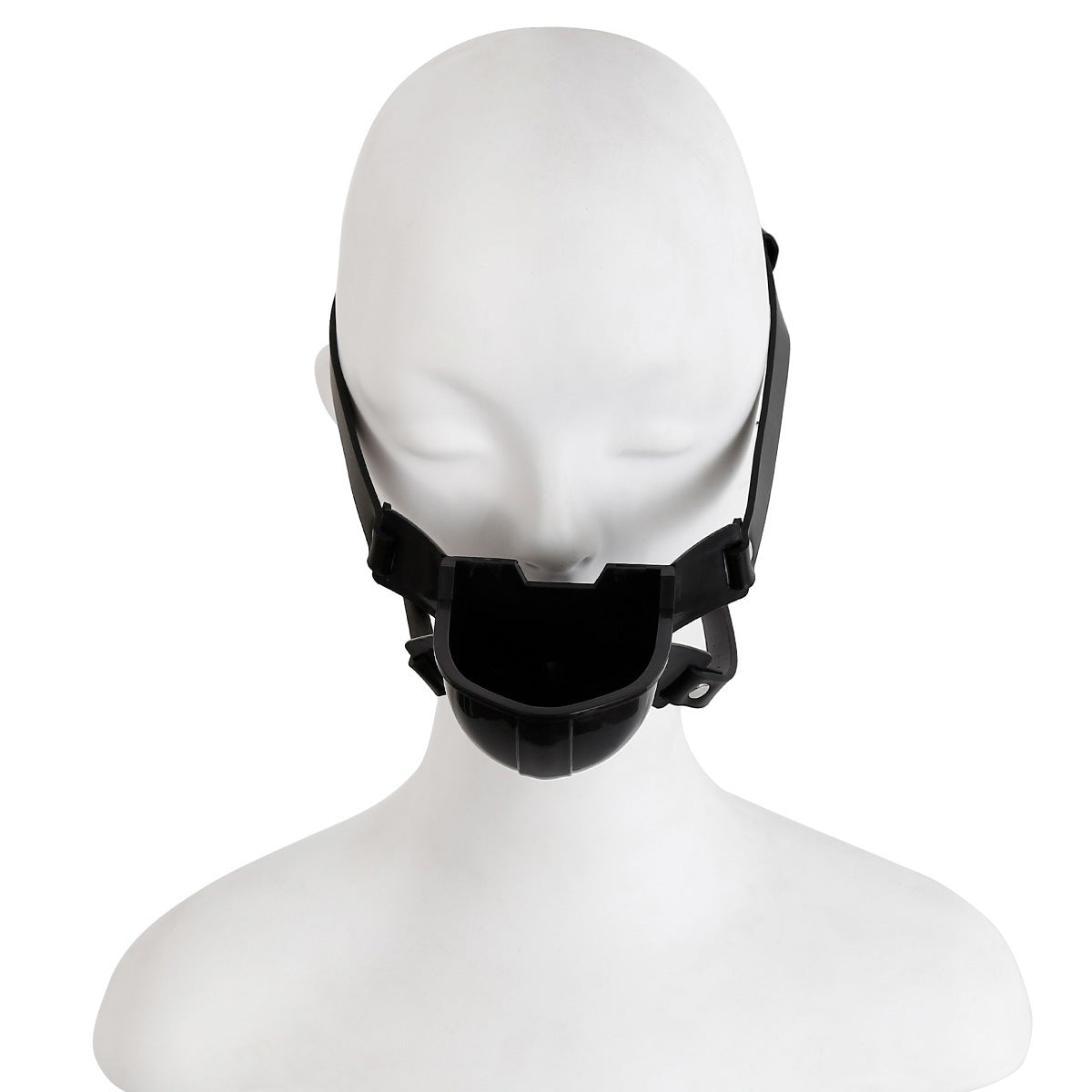 Fetish Toilet Funnel Open Mouth Gag Mask Hood PU Leather BDSM Funnel Oral Enema Drool Plug Gag Head Harness Bondage Adult Game