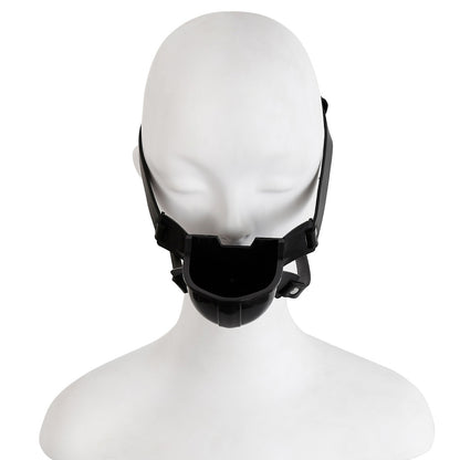 Fetish Toilet Funnel Open Mouth Gag Mask Hood PU Leather BDSM Funnel Oral Enema Drool Plug Gag Head Harness Bondage Adult Game
