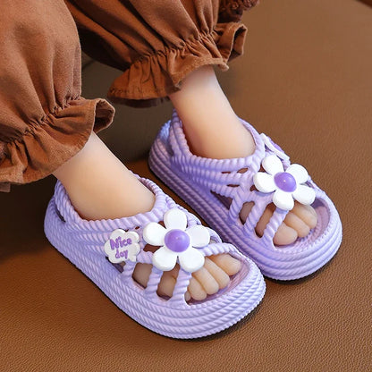 New Children's Slippers Summer Girls and Boys Bathroom Home Anti Slip Beach Shoes Soft Soled Baby Sandals