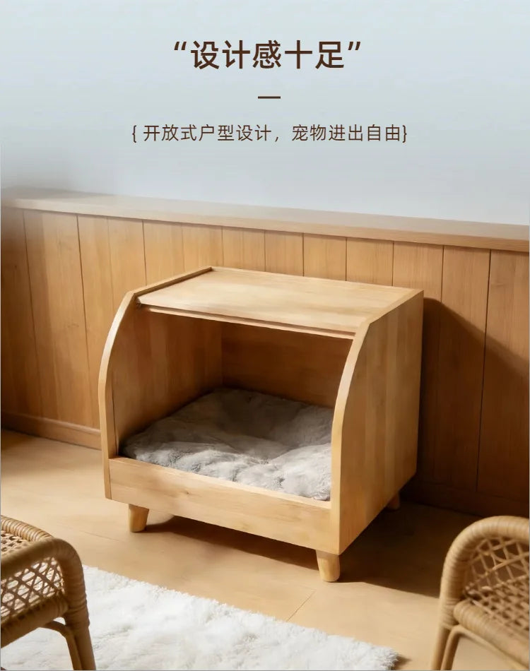 Solid wood kennel cat nest universal sisal feeling dog house small dog dog house cat scratching board pet bed
