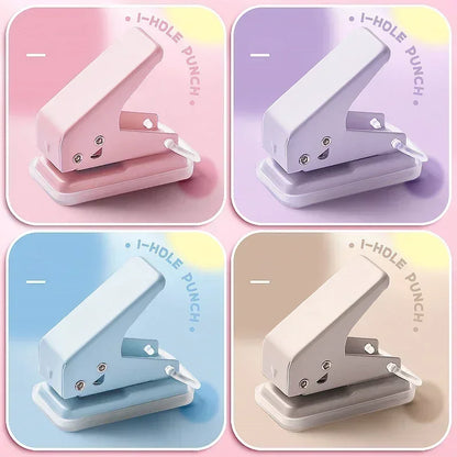Mini Hole Punch 1 Hole Cute Paper Punch Portable Round Hole Puncher Paper Cutter Kawaii Office School Supplies Stationery Items