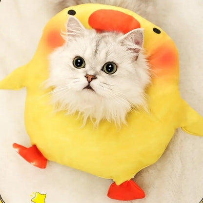 Adjustable Cat Elizabethan Collar Cartoon Comfortable Pet Protective Cone Collar Soft Lightweight Anti-licking Collar