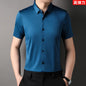High Quality Dress Shirts For Men Business Casual Seamless Wrinkle Resistant Button Soft Elastic Luxurious Male White Clothing