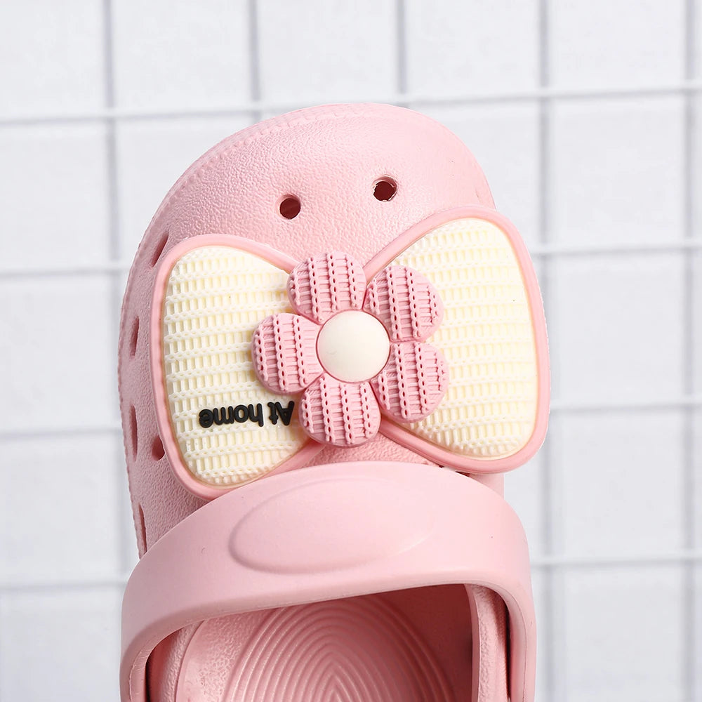New Children's Slippers Summer Handmade DIY Cartoon Bow Sandals for Girl Flip Flops Non-Slip Garden Beach Shoes