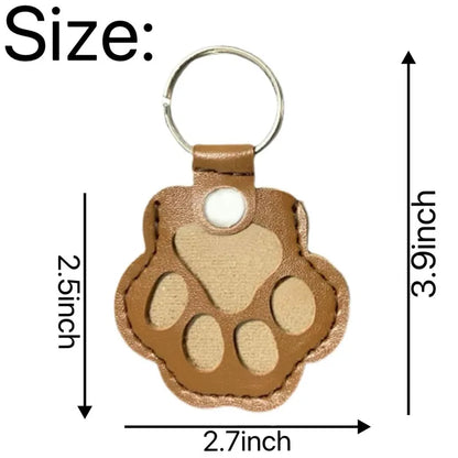 Leather Memorial Pet Hair Storage Bag Cat Paw Keychain DIY Homemade Pet Memorial Keychain for Commemorative Gift Bag Wallet