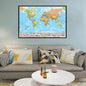 150x100cm Foldable Large World Map with Flags The World Physical Map for Travel Office School Supplies for Bedroom Living Room