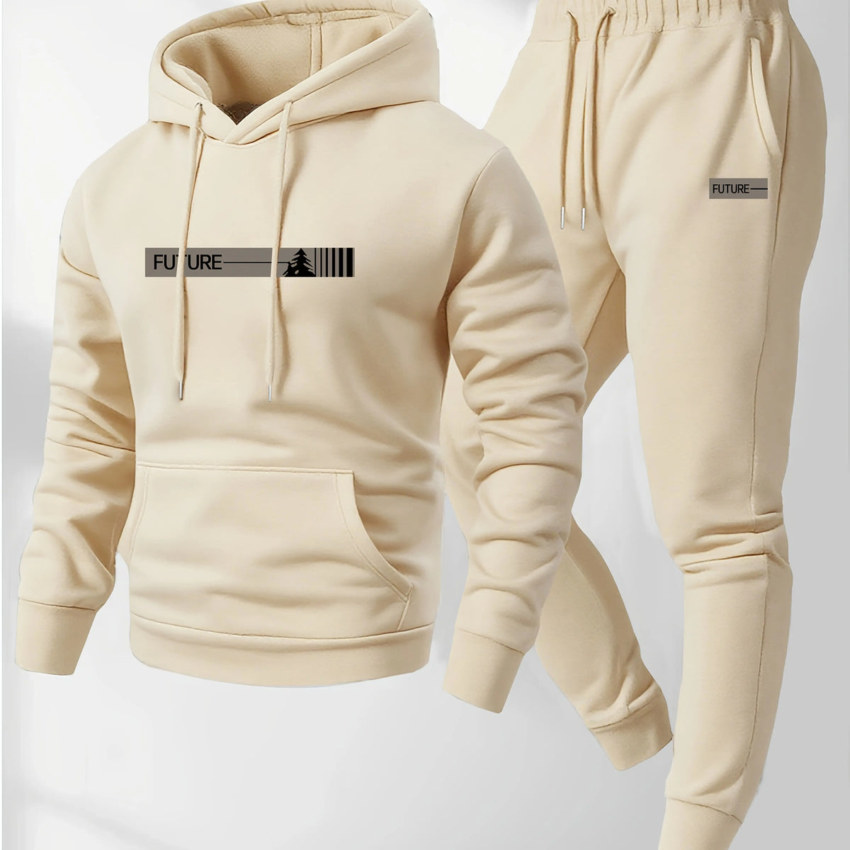 The 2026 new men's two-piece casual long-sleeved hooded sports shirt and sports pants set is suitable for wearing in autumn
