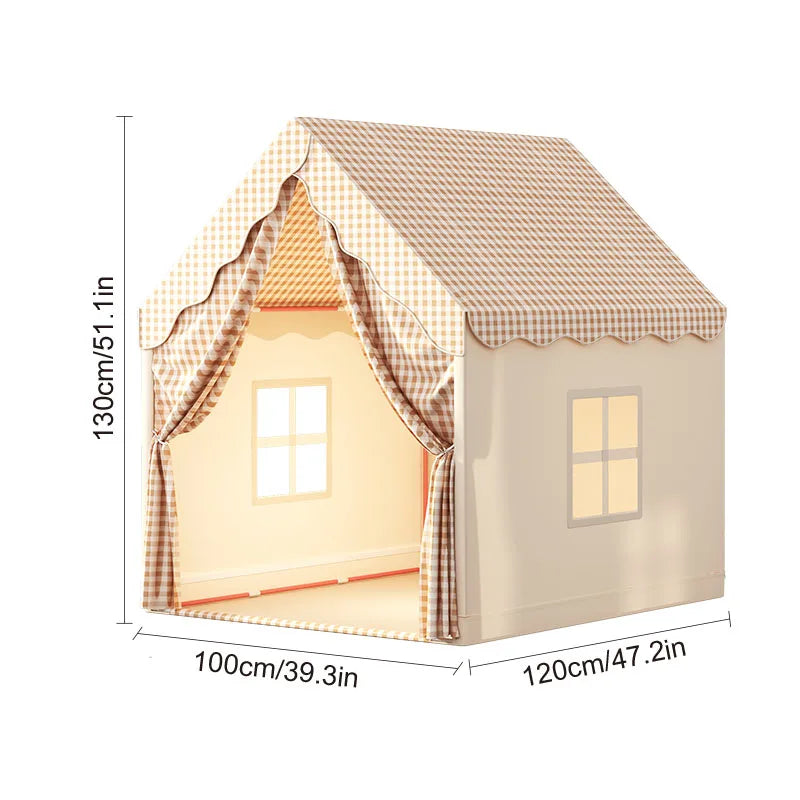 Large Kids Toddler Play Tent Indoor Outdoor - Foldable Pop Up Playhouse with Mesh Windows Safe Non-Toxic for Boys Girls