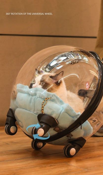 Portable Cat Bag for Going Out Large Capacity Transparent Breathable Pet Trolley Case Cat Travel Bag Pet Supplies Cat nest