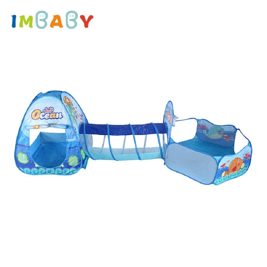 IMBABY Toys Tent Indoor Balls Pool 3 in1 Children's Tent Foldable Crawling Tunnel Outdoor Camping Tent Children's Room House