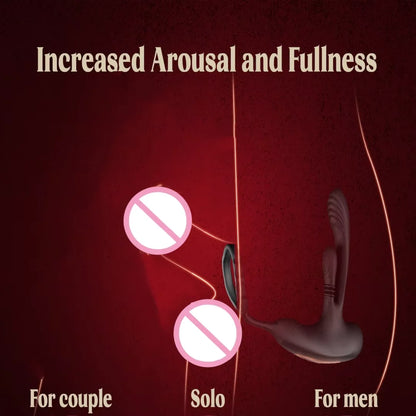 360° Circular Kneading Anal Vibrator Male Prostate Massager with Cock Ring 3 in 1 L-Shaped Vibrators Adult Anal Sex Toy for Gay
