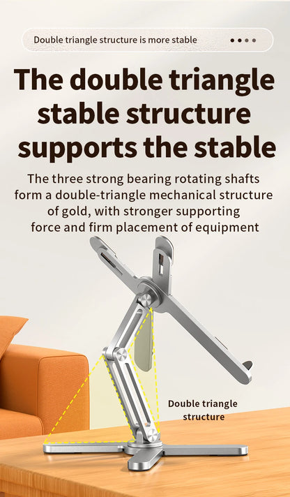 Foldable Laptop Stand 360°Rotation Notebook Table Aluminum Alloy Holder Portable Book Tablet Bracket with Heat Dissipation