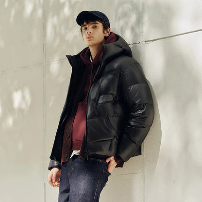 Semir Down Jacket Men Loose Hooded Puffer Three-Resistant Outerwear Heat-Generating Anti-Static 2026 New Winter Men's Wear