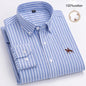 Large Size Full Men's Shirts 100% Pure Cotton Oxford Business Casual Shirt Soft Slim Fit Formal Plain Shirt Long Sleeve Clothes