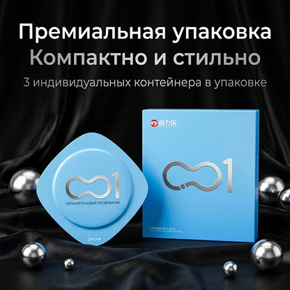 Premium 001 Ultra Thin Polyurethane Condoms 3pcs Non-Latex Safe Condoms Men Women Intimate Health Adult Pleasure Products