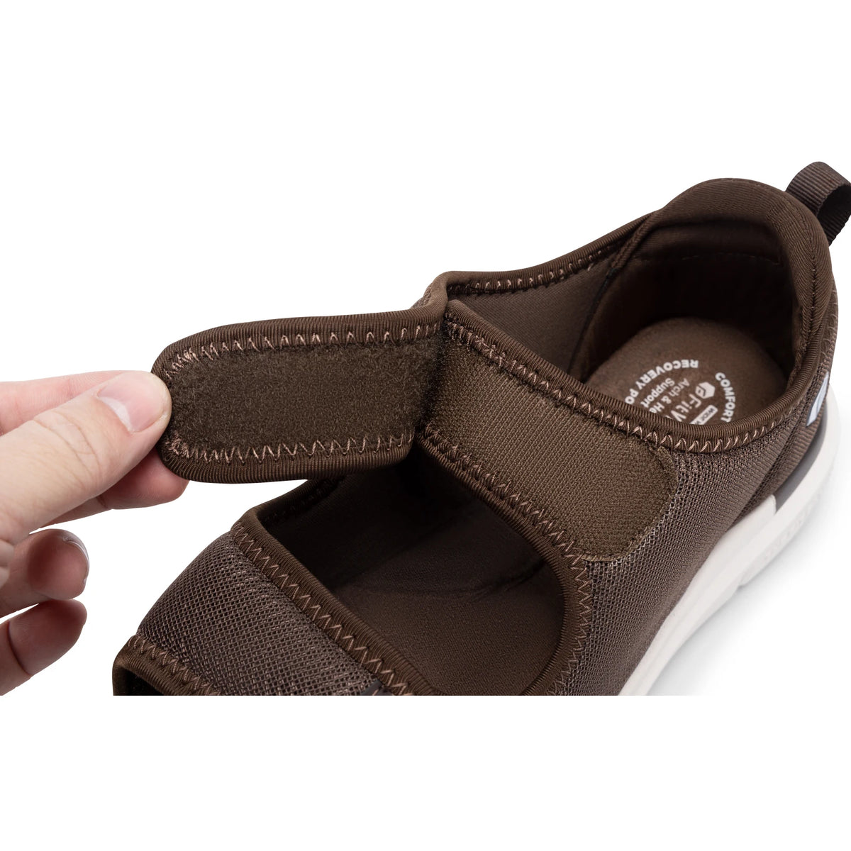 FitVille Men'S Sandals Summer Flat Shoes Widened Elderly Casual Shoe Breathable Lightweight For Plantar Fasciitis Pain Relief