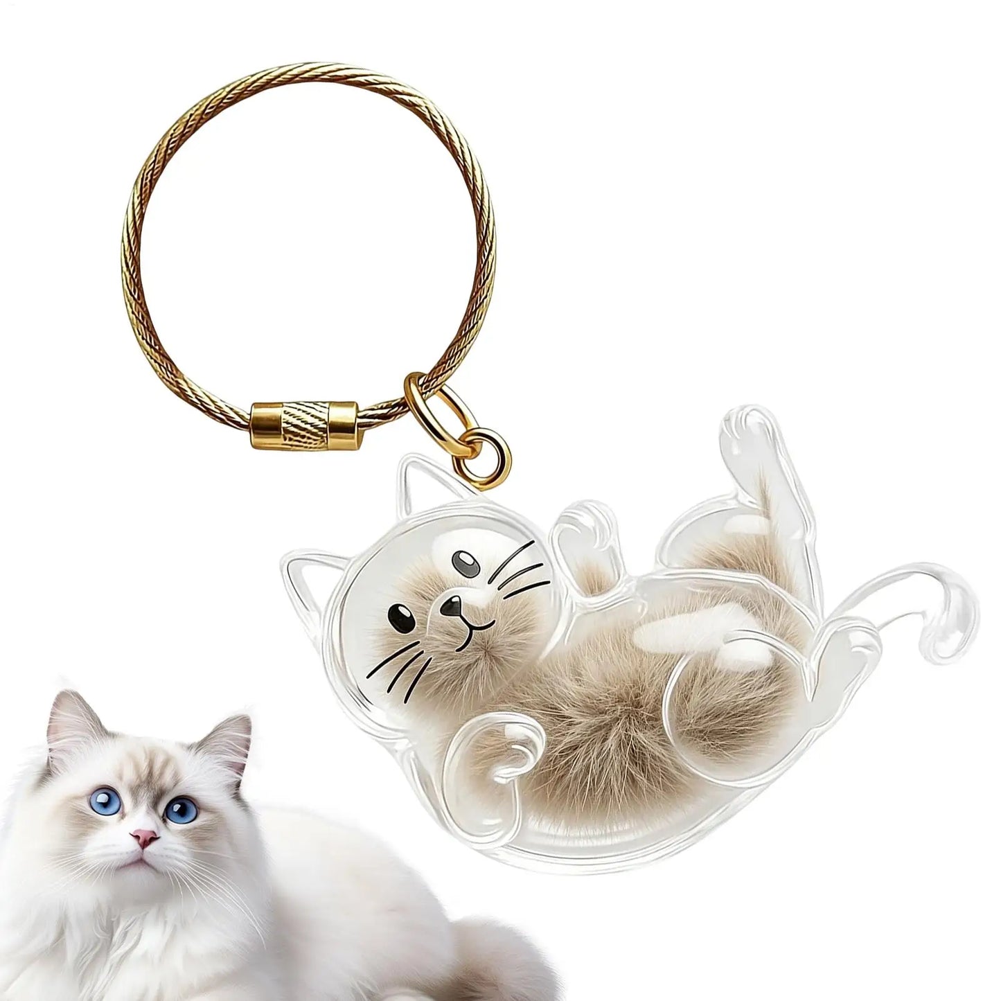 2x3x6cm Pet Hair Keychain Holder, Portable Cat Dog F ur Pendant For Bag, Keepsake Key Ring For Backpack Purse Wallet, Cute Gift