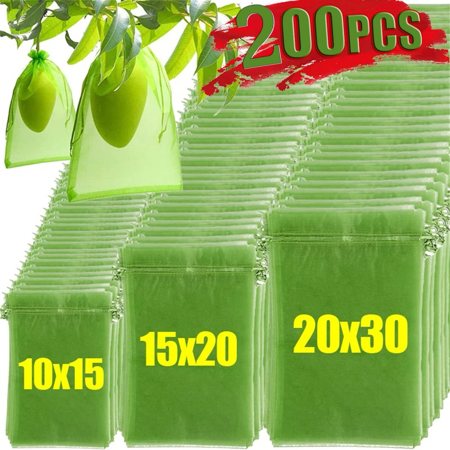 Reusable Drawstring Plant Protection Net Bags Garden Pest Proof Cover For Fruit Trees Vegetables Grapes Strawberries Berries
