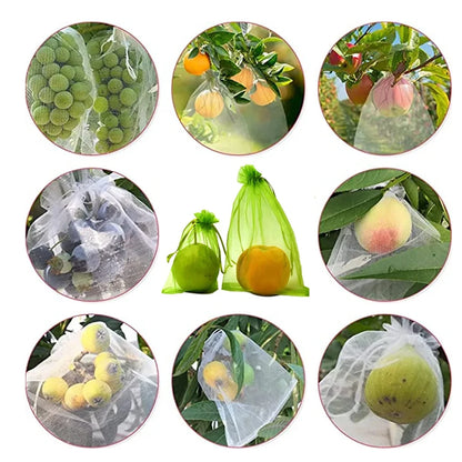 Reusable Drawstring Plant Protection Net Bags Garden Pest Proof Cover For Fruit Trees Vegetables Grapes Strawberries Berries