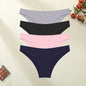 4PCS/SET Seamless Cotton Panties Women Sexy Low Waist Briefs Solid Color Breathable Female Underwear Soft  Comfortable Intimates
