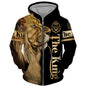 Spring and Autumn Men's Tracksuit 3D The Lion Print Zipper Hoodies Sweatshirts Pants Sets Casual Mens Clothing Women's Tracksuit