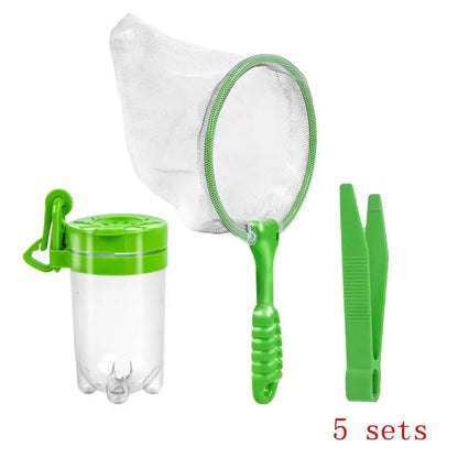 1Set Natural Exploration Tool Insects Observation Jar Feeding Box Capture Net Insects Catching Tweezers For Male & Female