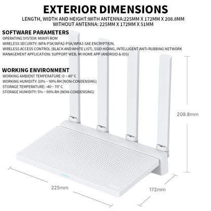 2024 NEW Original Xiaomi AX3000T Router 2.4GHz 5GHz 1.3GHz CPU 2X2 160MHz WAN LAN LED NFC Connection for Home Office Games Mi