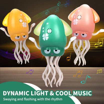 Dancing Squid Toy Pet Automatic Obstacle Avoidance Crawling Walking Electric Music Octopus with Light Music Toys Birthday Gifts