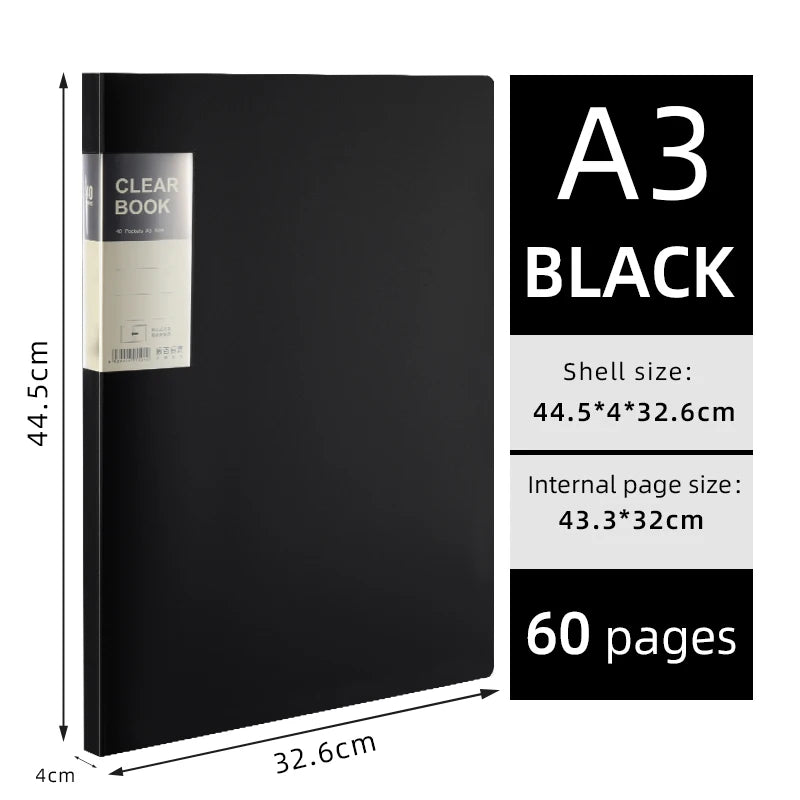 A3 Side-Entry Art Portfolio for Students - Painting Folder, Poster, Sketch Paper, Insert Pockets, Certificate Holder 20-60Pages