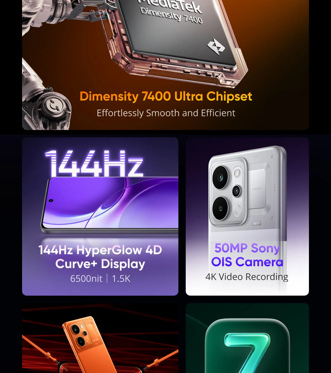 realme P4 Power 5G Smartphone 10001mAh Battery 80W Ultra Fast Charge MediaTek Dimensity 7400 Ultra 5G 6.8'' 144Hz Screen NFC 2026 Nest Mobile Phone Big Battery