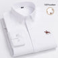 Large Size Full Men's Shirts 100% Pure Cotton Oxford Business Casual Shirt Soft Slim Fit Formal Plain Shirt Long Sleeve Clothes