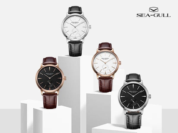 Seagull New Business Watch Men's Mechanical Wristwatches 50m Waterproof Leather Valentine Male Watches Relogio Masculino 6075