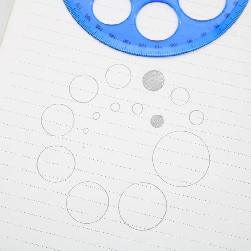 1pc Technology Drawing Circular Template 360 Degree Rotary Ruler School Office Supplies Paper Cutting Template Used
