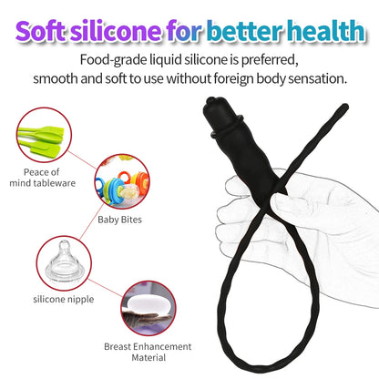 10 Frequency Urethral Vibrator Horse Eye Stimulator Sounding Penis Plug Insert Catheter Expander Male Masturbator Sex Toys