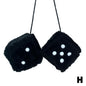 2pcs Big Long Hair Hot Stamping Dot Dice Plush Toy Cube Pendant Car Ornament Sieve Anime Car Decoration Accessories Auto Pendant
