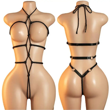 Crotchless Sexy Stocking Toy For Women Fishnet Bondage Underwear Bdsm Erotic Prop Couples Adult Porn Lace Game Rope Bodysuit