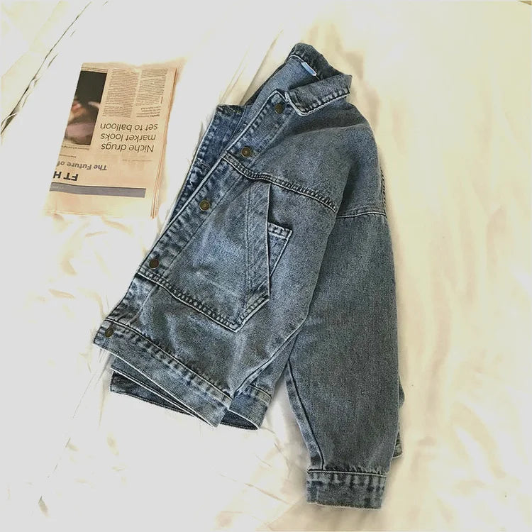 Denim Jacket Women's Spring Autumn New High Street Jeans Coat Oversize Loose Basic Jackets Simple Versatile Lapel Outerwear