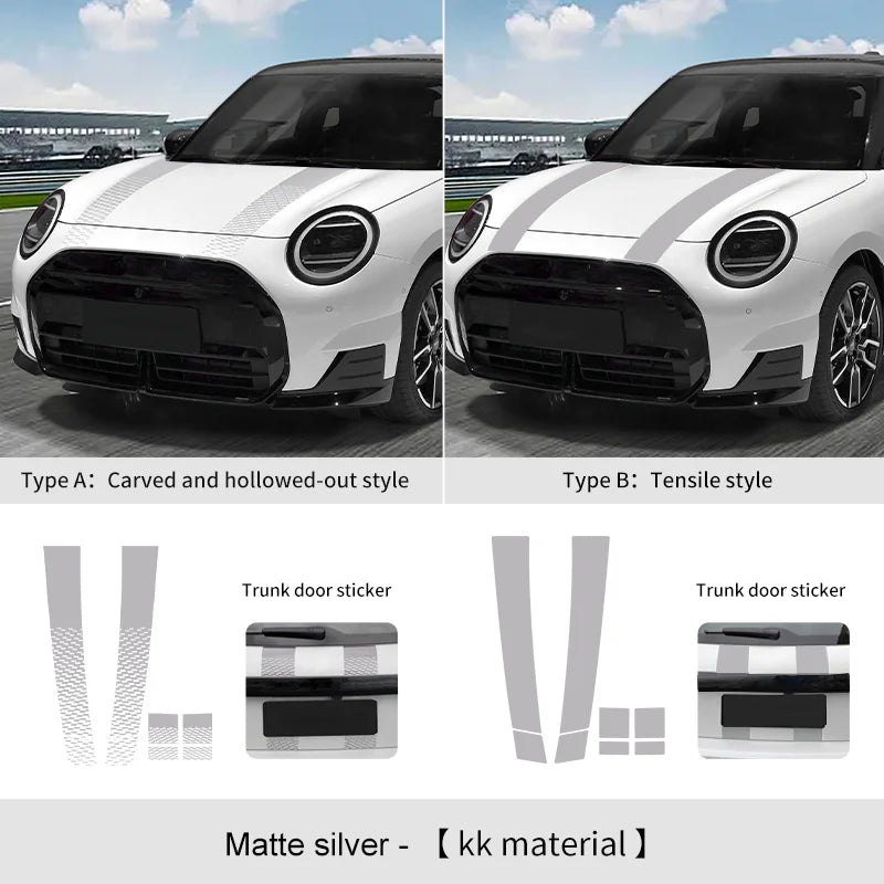 Car Engine Hood Vinyl Trunk Decal Stickers For Mini Cooper F56 F60 F55 F54 R56 R60 F65 F66 U25 J01 Countryman Car Accessories