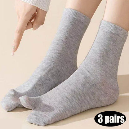 3pairs Unisex Split-Toe Socks Women'S Comfortable Sweat-Absorbent Breathable Two-Toe Sock Easy Solid Color Men'S Boat Sox