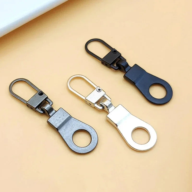 10Pcs Metal Zipper Head Replacement Detachable Zipper Puller Tab Repair Kit for Luggage Suitcase Purses Bags Accessories