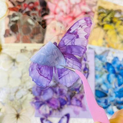 Journamm 40pcs ET Butterfly Stickers Scrapbook Supplies Creative Hand Account Materials Decoration DIY Stickers Junk Journal