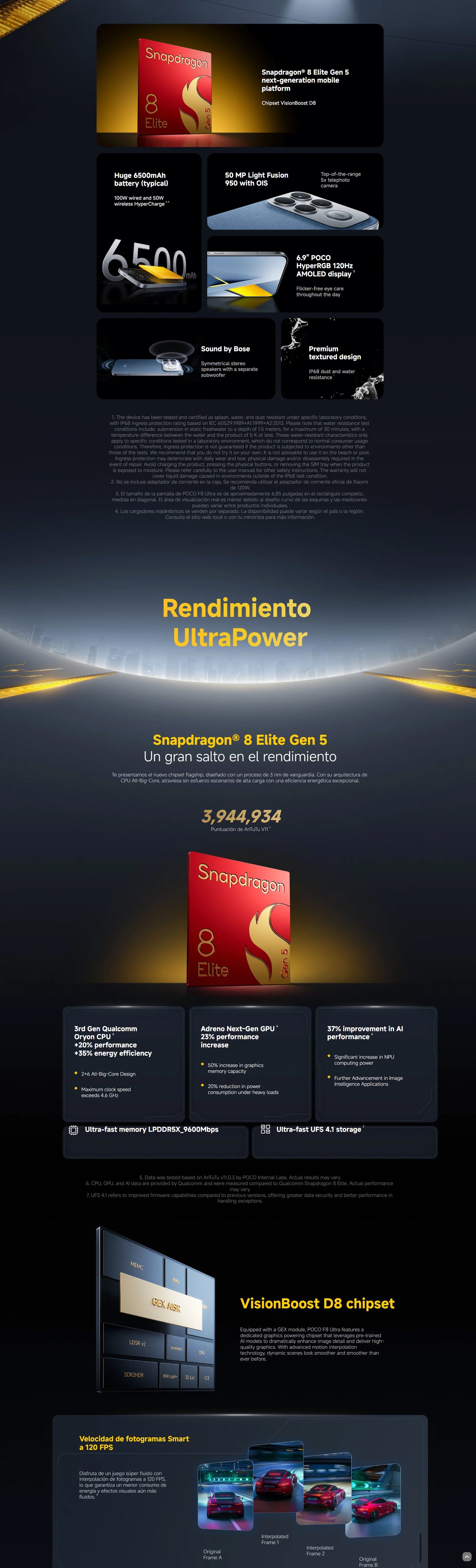 POCO F8 Ultra Smartphone 6.85-inch AMOLED 120Hz Snapdragon8 Elite Gen5 Hypercharge 100W and Wireless 50W