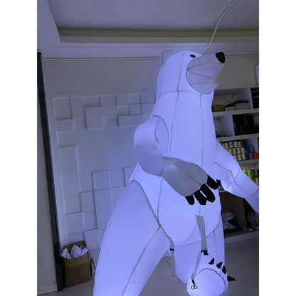 Inflatable Polar Bear Puppet with Lights Large Inflatable White Walking Animal Puppet For Festival Stage and Street Performances