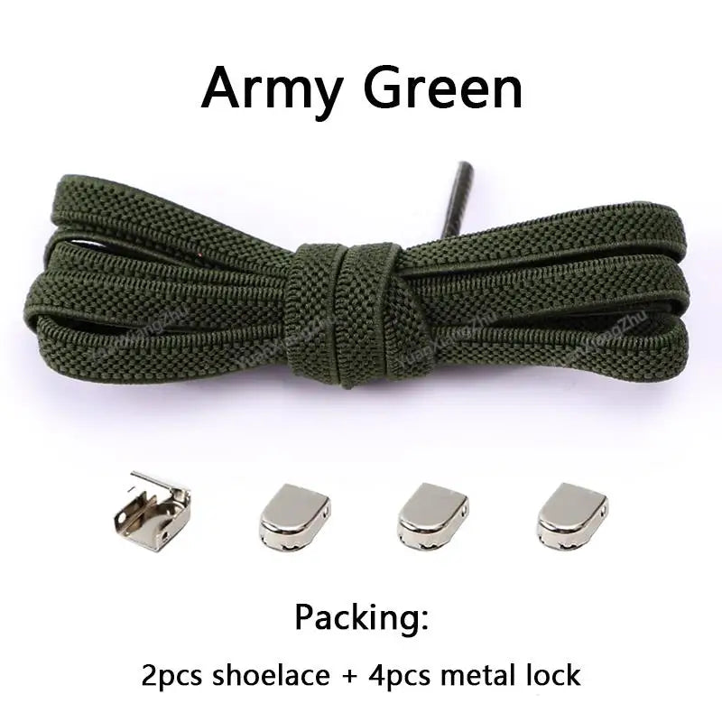No tie Shoe laces Elastic laces Sneakers Flat Shoelaces without ties Quick Shoelace for Shoes Kids Adult One Size fits All Shoes