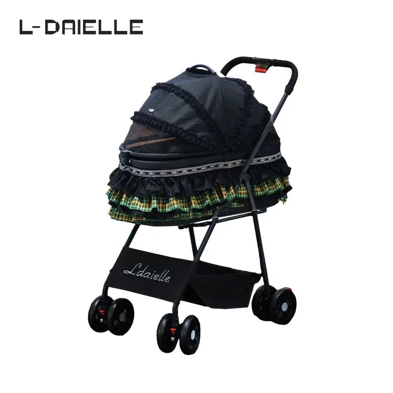 LDAIELLE High-end  Pet cart Small and light foldable Yorkshire outdoor travel
