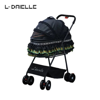 LDAIELLE High-end  Pet cart Small and light foldable Yorkshire outdoor travel