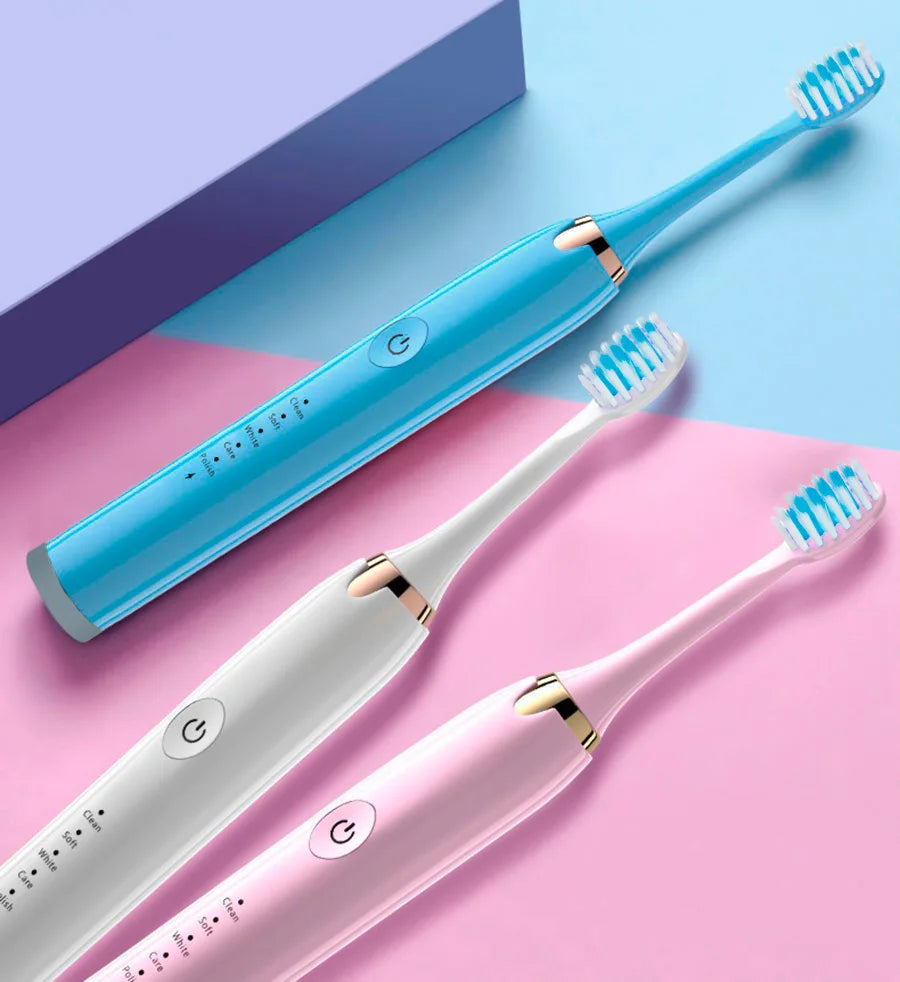 Tongwode Electric Sonic Toothbrush USB Rechargeable Waterproof Electronic Ultrasonic Whitening Tooth Brushes Replacement Heads