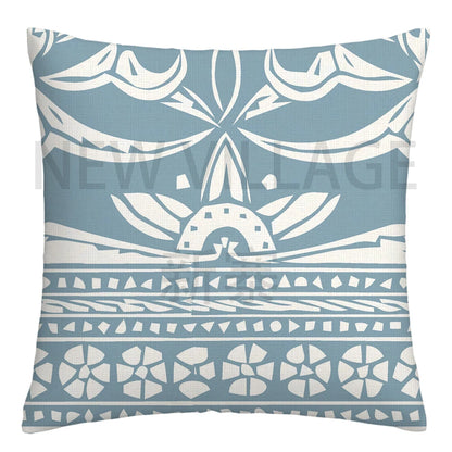 Lake blue white geometric linen pillowcase sofa cushion cover home decoration can be customized for you 40x40 45x45 50x50 60x60