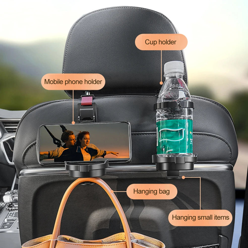 Car Cup Holder for Air Vent Universal Adjustable Drink Rack Stand for Water Bottles & Ashtray Anti-Shake Stable Auto Organizer